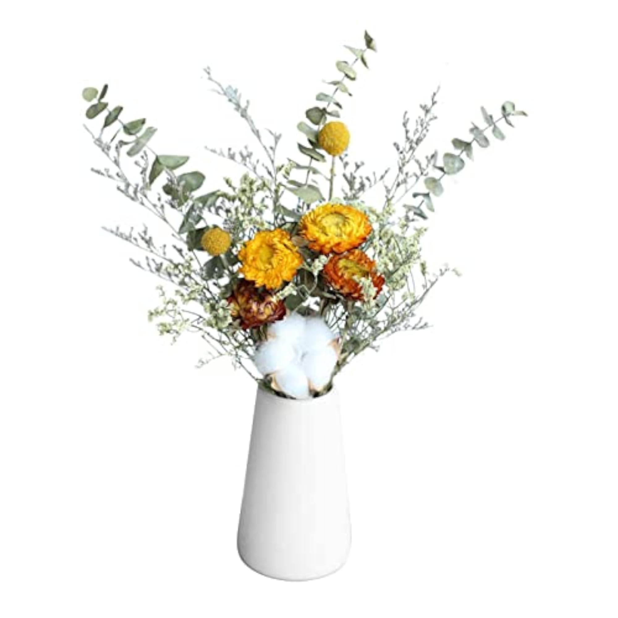Dried Flower Bouquet with Eucalyptus Leaves for Decor