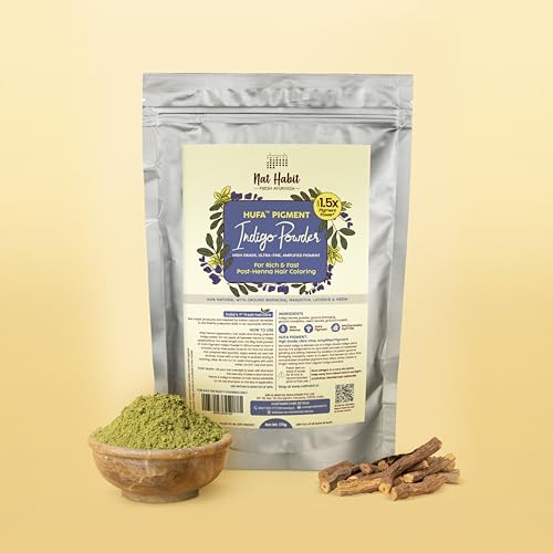Image of Nat Habit Ready-to-Apply Fresh Henna Paste and Indigo Powder Combo, Pre-Soaked in Black Tea and Herbs,100% Natural Rajasthani Henna & Indigo Powder For Natural Black Hair (440g + 150g)
