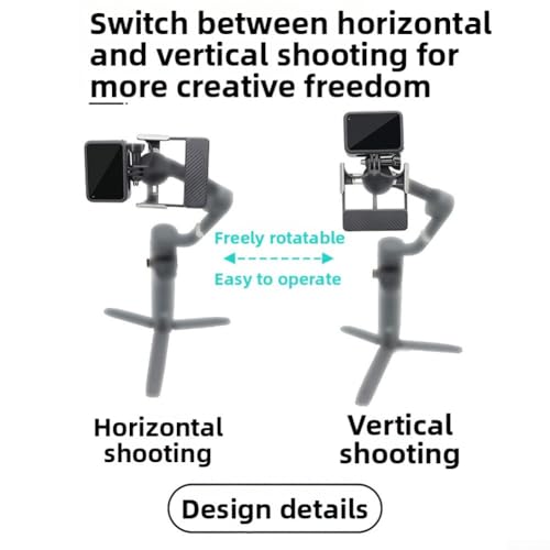 MeevrgR Action 5 Adaptador para DJI para Osmo Mobile 7P/7/6 - Soportes para DJI Action 5 Cámara a Smartphone Gimbal, Negro Soporte ABS - imagen 8