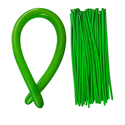 Image of Green 260Q Balloons , Long Balloons , Skinny Twisting Balloon 100 Pcs, Premium Magic Clown Ballon for Balloon Animal, Garland, Baby Birthdays, Festival Decoration