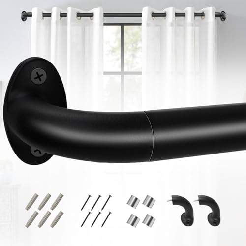 Catálogo de Tubo para cortina , listamos los 10 mejores. 46 Barra Cortina,Cortinero de Ventana Ajustables,Con SoporteResistente y Fácil Instalar,Barras de Cortina Envolventes,Para Baño,Sala del Estar,Dormitori(Negro, 48-84in)