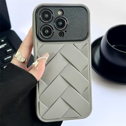 Coque en Maille Tressée iPhone 14 Pro Gris avec Grille Tissée de Refroidissement