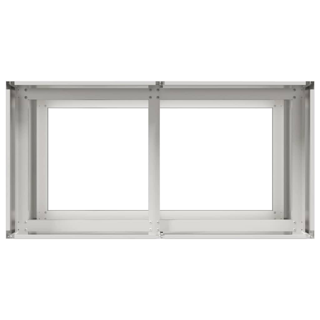 Jardinera de acero inoxidable 80 x 40 x 80 cm para jardín, balcón o patio con fondo abierto y soportes de soporte, amplia jardinera elevada para plantas, hortalizas, hierbas aromáticas