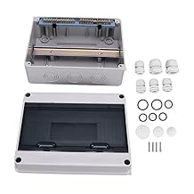IP65 ABS Distribution Protection Box,12 Way Waterproof Circuit Breaker Distribution Box 12 DIN Rail Outdoor Distribution Junction Box for Indoor Outdoor Wall Circuit Breake255 x 200 x 110mm