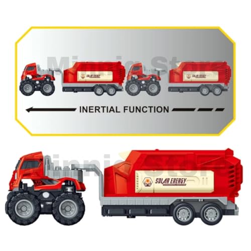 Image of Engineering & Solar Transport Truck 1:43 Metal Toys Alloy Diecast Truck Set Toy, Diecast Miniature Car Model Best Birthday Gift for Kids[Multicolor = Pack of 2 Truck]