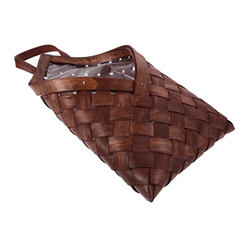 STOBAZA Wooden Wall Flower Basket Wooden Decorate Vintage Coffee