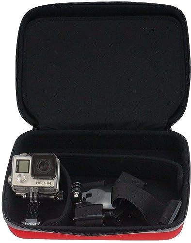 Image of Navitech Red Action Camera Hard Case - Compatible with SJACAM SJ20 Dual Lens Action Camera