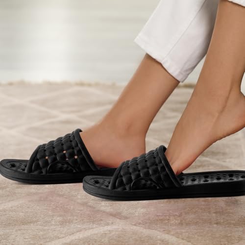 Image of 3 Pairs Shower Shoes for Women Men Quick Dry Non-slip Bathroom Shower Slipper Pool Sandal for Living Room Gym Beach
