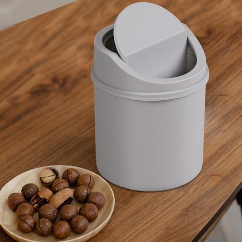 Mini caneca de basura de plástico gris 0.5 galón miniatura 5