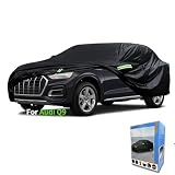 Custom-Fit for Audi Car Cover, 7 Layers Car Cover Waterproof All Weather for Automobiles, Outdoor Full Cover Rain Sun UV Protection with Zipper (Black,for Audi Q9)