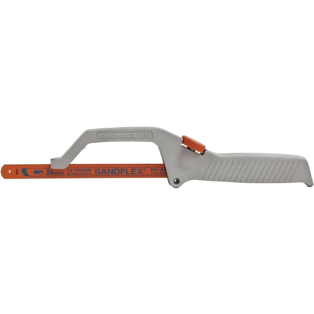 Bahco Silver, Black 208 Mini Hacksaw | Compact Metal Cutting Saw
