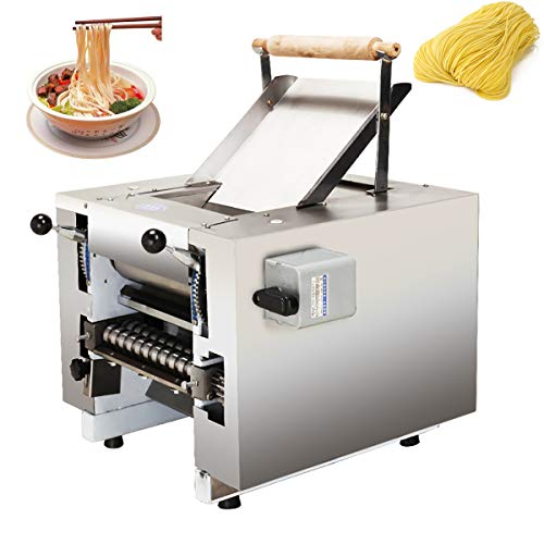 NEWTRY Electric Commercial Pasta Maker Machine Dumpling Dough Noodle Skin Maker 66lb/h Multi-function Noodle Pasta Spaghetti Roller Pressing Machine 550W (Flat noodle 3.5mm blade)