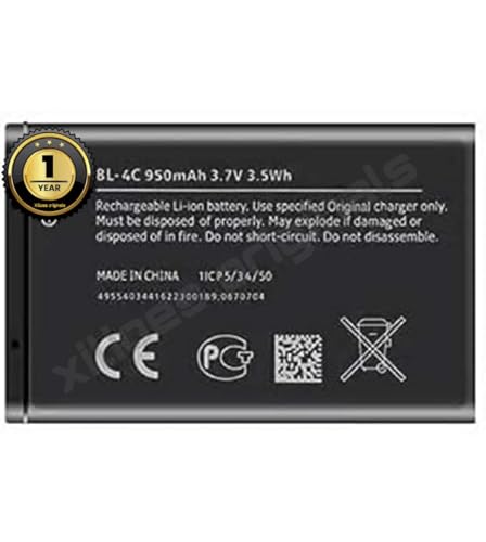 Image of BL-4C Battery for Nokia 6100 6125 6136 6170 6300 7705 7200 7270 8208 1202 1265 1325 1661 2220 2220s 2650 2652 2690 2700 3108 3500C - (950mAh) Battery with 1 year warrranty****(N234)