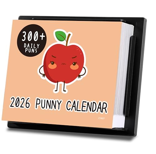 2026 Punny Calendar - 2026 Punny Daily Desk Calendar Jan 2026 - Dec 2026 5.9 x 4.84 Page a Day Funny Desk Calendar 2026 with 365 Daily Puns Tear Off Design as a Small Note Perfect Desk Decor Gift For Christmas