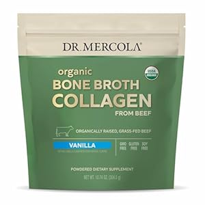Dr. Mercola Organic Bone Broth Collagen Powder – Supports Bone Health & Muscle Growth – USDA Organic, Non-GMO, Gluten-Free & Dairy-Free – 30 Servings – Vanilla Flavor