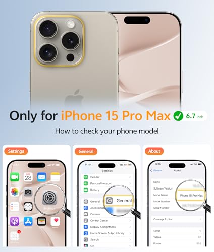 Image of FNTCASE for iPhone 15 Pro Max Case: [Compatible with Magsafe] Translucent Matte Cases with [Full Camera Protection] [Screen Protector] Military Grade Shockproof Protective Phone Cover - Desert Gold