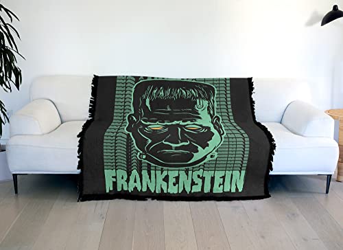 Logovision Universal Monsters Blanket, 50 Inchx60 Inch Frankenstein Neon Woven Tapestry Cotton Blend Fringed Throw Blanket thumb #5
