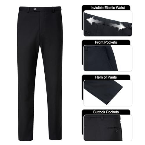 Men's Suit Slim Fit 3 Pieces Suit Set, Business Casual Suits for Men Two Button Soild Jacket Vest Pants Set with Tie4