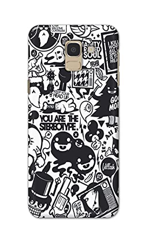 Image of Printed Hard Back Cover Case for Samsung Galaxy J6 | Samsung Galaxy On6 Back Cover (Mixed Cartoon) -702
