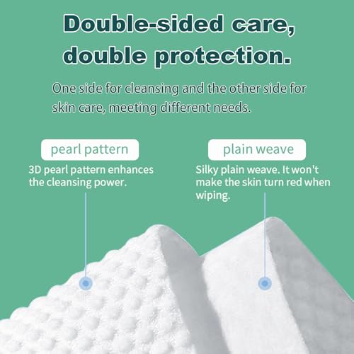 Image of Hanging Disposable Face Towels, 4 Packs (640 Count) - Wall Mount Design for Easy Dispensing, Extra Soft & Absorbent Dry Wipes for Face, 8x8 Inch Facial Cleansing Cloths for Makeup Removal