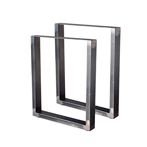 HM6072-S 2 Tischbeine aus lackiertem Stahl rechteckig 60x72cm Möbelbeine Tischbeine aus Metall - Grau - Bc-elec