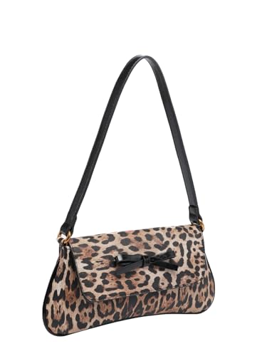 Women's Cheetah Leopard Print Bow Y2K Shoulder Bag