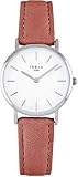IRBIS Olympia Velvet Pink Camelia – Orologio in pelle rosa da donna, cinturino in velluto, 36 mm