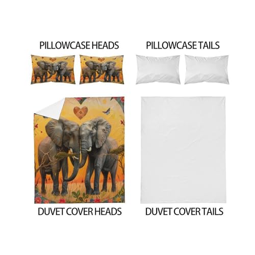 Housse de couette éléphant parure de lit cadeau idéal