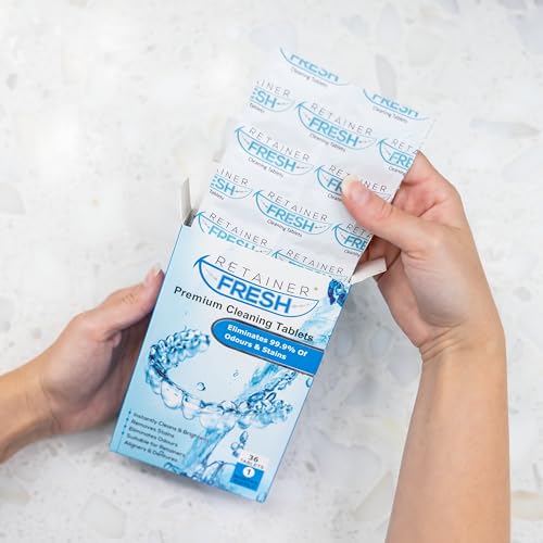 Retainer Fresh Zahnschiene Reinigungstabletten - Zahnspangenreiniger für Retainer, Aligner, Knirscherschiene und Aufbissschiene - Reinigt in 5 Minuten - 120 Stück