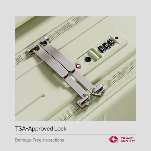 Image of Top Opening PC Hard Shell Suitcase, 20-inch International Carry On Luggage with Front Pocket, TSA Lock, 360 Spinner Wheels, Lightweight - Ideal for Business (Mint Green, Carry-On 20-Inch)