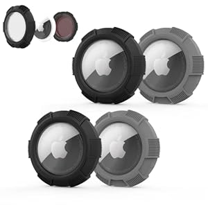 Bingcok for AirTag Case (4 Pack), TPU+PC Rugged Anti-Scratch AirTags Sticker Case, Anti-Lost AirTag Holder Cover with…