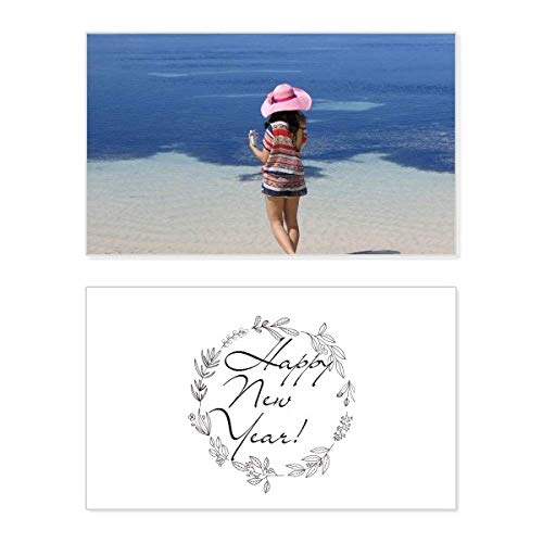 Tarjeta de Año Nuevo con vista trasera de mar por Ellie Yao