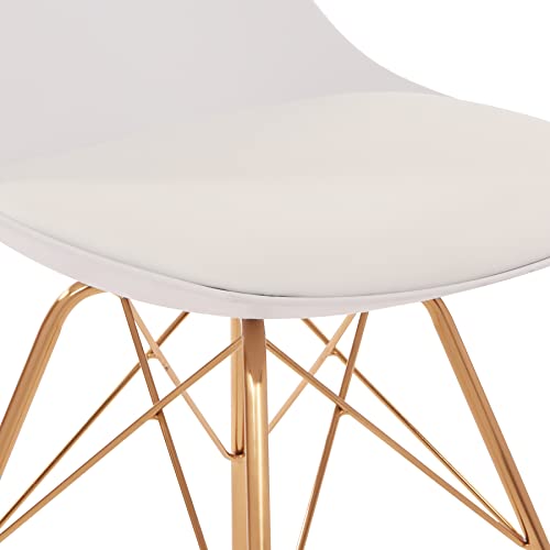 Osp Home Furnishings Oakley Mid-Century Modern Bucket Chair, Faux Leather,White #TOP6