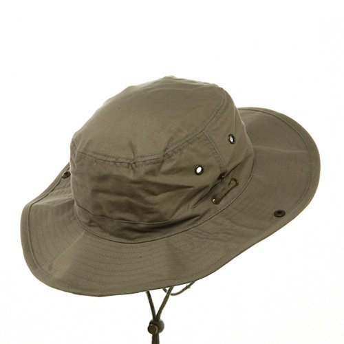 Mg Mens Brushed Cotton Twill Aussie Side Snap Chin Cord Hat (Khaki Brown, Large) #TOP2