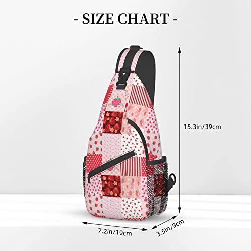 ASYG Strawberry Sling Bag Cute Crossbody Chest Daypack Casual Backpack Gilrs Shoulder Bag3