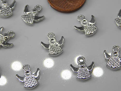 Preisvergleich Produktbild Perlenlädchen 50 Mini Engel Anhänger 10mm klein Silber Engelanhänger Schutzengel