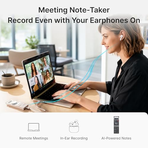 Image of HiDock P1 AI Voice Recorder Work with Bluetooth Earbuds: BlueCatch Tech Smart Voice Recorder with Playback AI Transcriber Summarize for Lectures Meeting Notes Voice Activated Recorder 64GB(Star White)