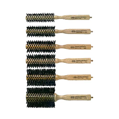 SPAZZOLA CAPELLI SETOLA DI CINGHIALE 3ME MAESTRI PROFESSIONALE PER PARRUCCHIERE E BARBIERE (KIT 6 SPAZZOLE)