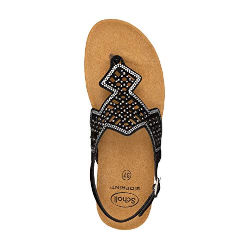 Scholl Sandali con Cinturino Camilla Sandal, Nero