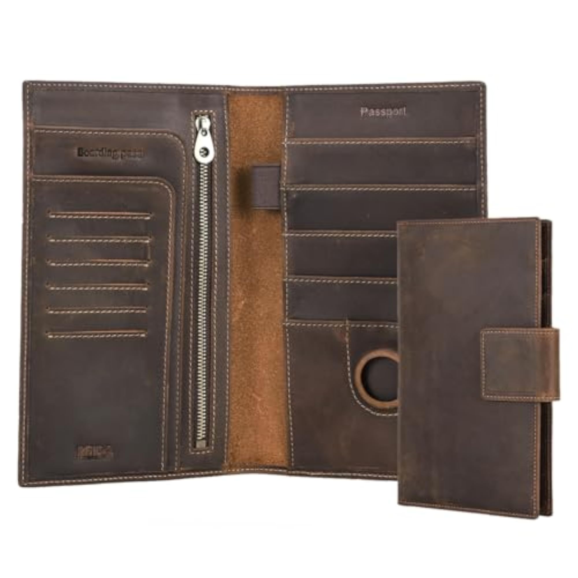 Genuine Leather Family Passport Holder for 4 Passports