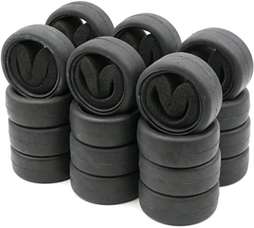 hobbysoul 24pcs RC 1/10 On Road Slick Tire Rubber Tyre with Foam Insert Fit for 1:10 Touring Drift Car Wheel Rim