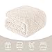 Whale Flotilla Fuzzy Fleece Queen Size Blanket for Bed, Soft Fluffy Jacquard Waffle Blankets for All Season, Lightweight and Warm, 90x90 Inch, Ivory