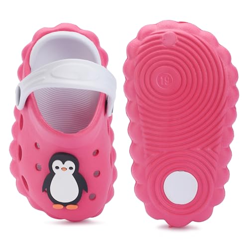 Image of GLJ Little Wonders Kids Clogs, Water Shoes for Girls and Boys, Penguin Design, Toddler Sizes