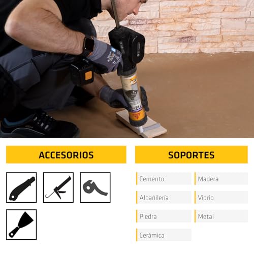 Miniatura 6 de Sika - Sikaflex 118 Extreme Grab, Masilla Adhesivo De Construcción Para Montaje Sin Fijación Temporal, Potente Agarre Inicial, Interior Y Exterior, Blanco, 290 Ml