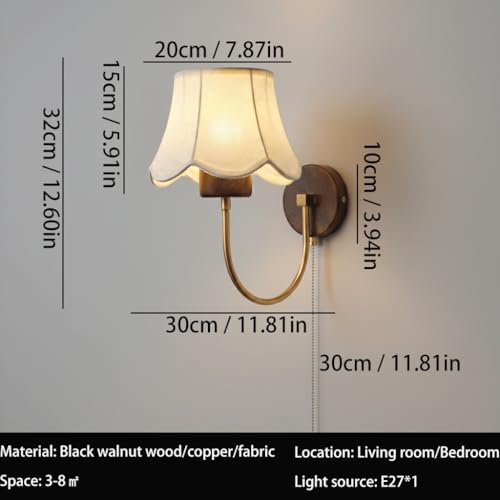 Lámpara de pared de madera para leer en el dormitorio con interruptor de cadena 5