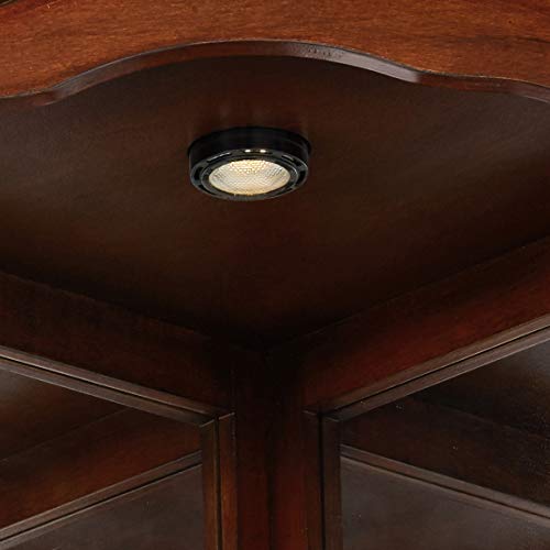 5-Shelf Corner Curio Cabinet Medium Brown and Clear - Thumbnail 2