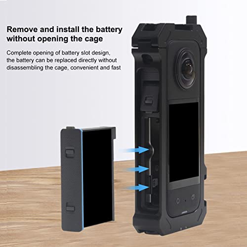 Protective Frame for Insta360 X3, Aluminium Rabbit Cage Expansion Protective Case Cover with Cold Shoe for Sports Cameras - Image 4
