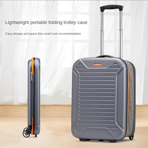 Collapsible Suitcase Set 20'', Fully Collapsible Hardshell Carry-On Luggage for Urban Living, ABS Hard-Shell Suitcase with TSA Lock & 2 Wheels, space saving for most Airlines (Color : Black, Size :2