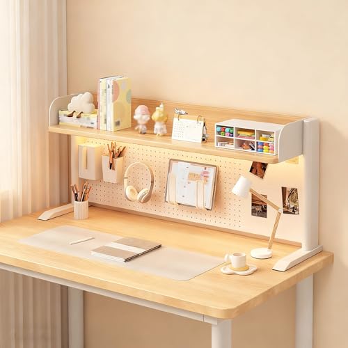 Estantería de escritorio ajustable, organizador de escritorio que ahorra espacio con tablero de clavijas y accesorios de almacenamiento para el hogar, dormitorio y oficina