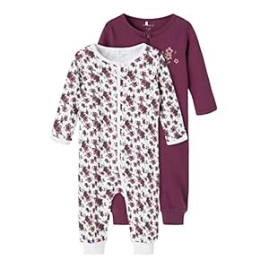 NAME IT Nbfnightsuit 2p Zip Prune Purple Noos baby-meisjes Baby en peuter Slaappakjes